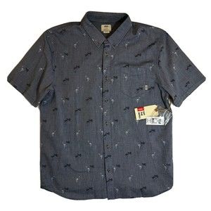 VANS Mens XL Short Sleeve Button Up Classic Fit Shirt NWT
